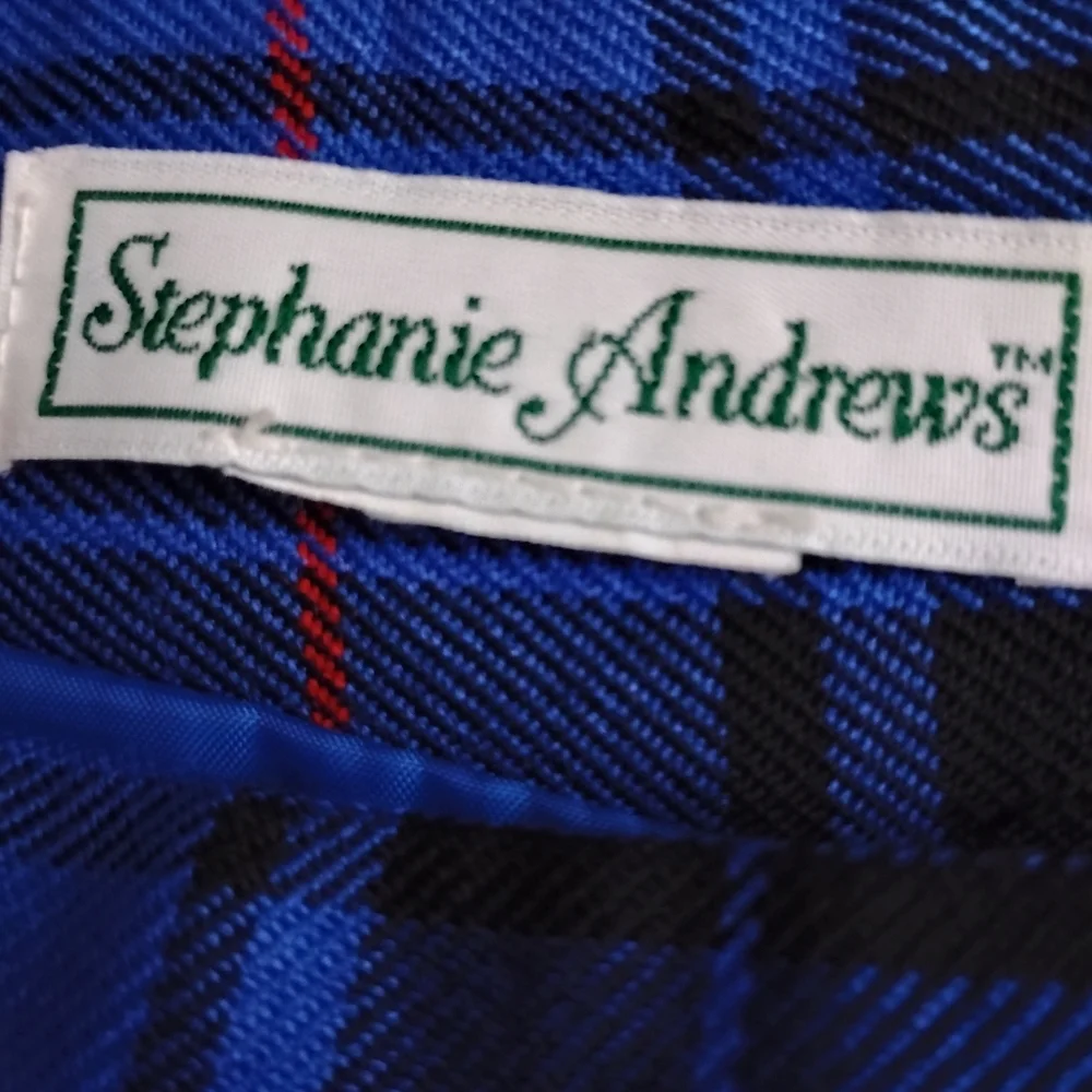 Faux Wrap Plaid Skirt Vtg. Stephanie Andrews 10 Petite Lined